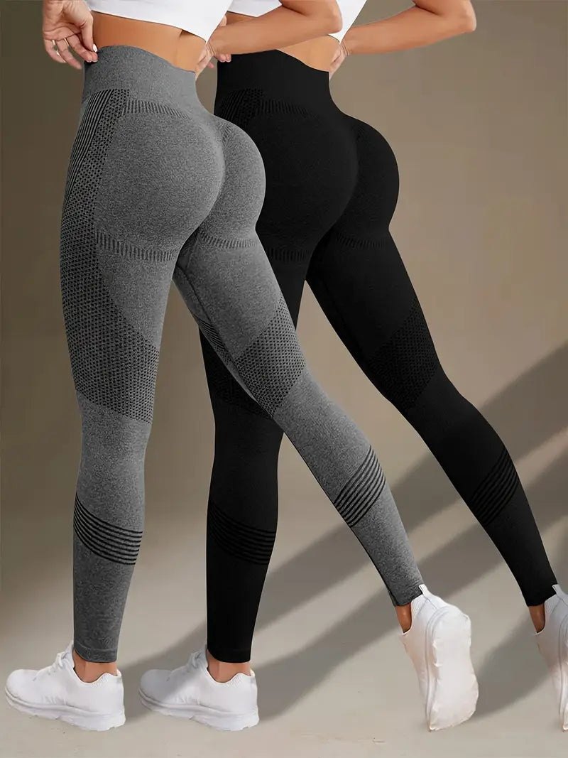 2-Pack High-Waisted Fitness & Yoga Leggings – Tummy Control & Stretchy Fit