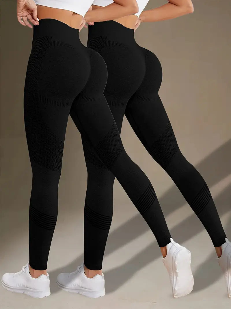 2-Pack High-Waisted Fitness & Yoga Leggings – Tummy Control & Stretchy Fit